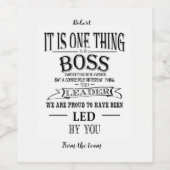 Boss Wijnlabel Boss waarderingsdag of week. Wijn Etiket (Enkel label)