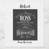 Boss Wijnlabel Boss waarderingsdag of week. Wijn Etiket (Enkel label)