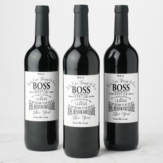 Boss Wine label Wijn Etiket (Flessen)