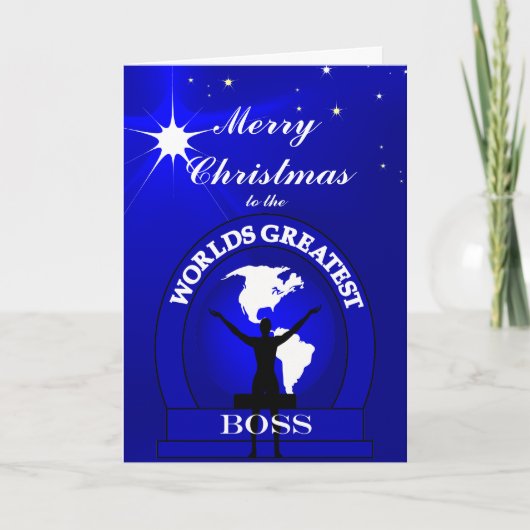 Boss Worlds Grootste Kerst Custom Verse Feestdagen Kaart (Voorkant)