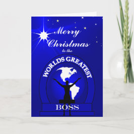 Boss Worlds Grootste Kerstgroet Feestdagen Kaart