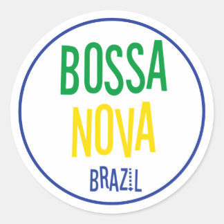 Bossa Nova Brasil Jazz Music  Typograaf Ronde Sticker