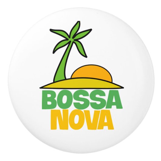 Bossa Nova cadeau voor Braziliaanse muziekliefhebb Keramische Knop (Voorkant)