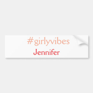 Bossbabe hashtag lichtroze naam toevoegen meisje b bumpersticker