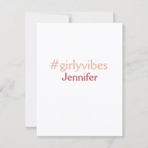 Bossbabe hashtag lichtroze voeg naam meisje baas t briefkaart