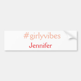 Bossbabe hashtag lichtroze voeg naam meisje baas t bumpersticker