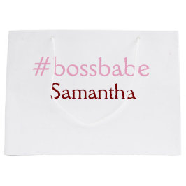 Bossbabe hashtag lichtroze voeg naam meisje baas t groot cadeauzakje