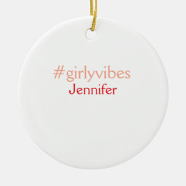 Bossbabe hashtag lichtroze voeg naam meisje baas t keramisch ornament