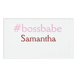 Bossbabe hashtag lichtroze voeg naam meisje baas t naambadge