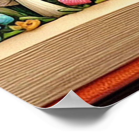 Bosscène met Beer, vos, zonnebloemen Poster (Hoek)