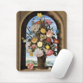 Bosschaert Bouquet in een Arched Window Mousepad Muismat (Met muis)