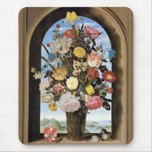 Bosschaert Bouquet in een Arched Window Mousepad Muismat