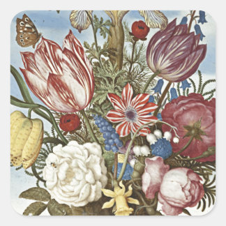 Bosschaert Flowers Vierkante Sticker
