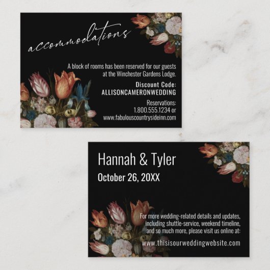 Bosschaert's "Bloemen in een Glas" Accommodaties Informatiekaartje (Voorkant / Achterkant)