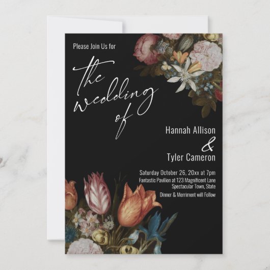 Bosschaerts "Bloemen in een Glas" De bruiloft van Kaart (Voorkant)