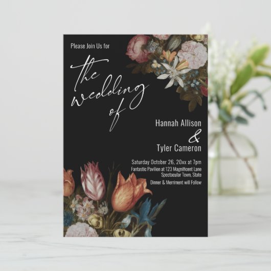 Bosschaerts "Bloemen in een Glas" De bruiloft van Kaart (Staand voorkant)