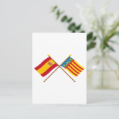Bosse vlag van Spanje en Valencia Briefkaart (Staand voorkant)