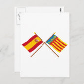 Bosse vlag van Spanje en Valencia Briefkaart (Voorkant / Achterkant)