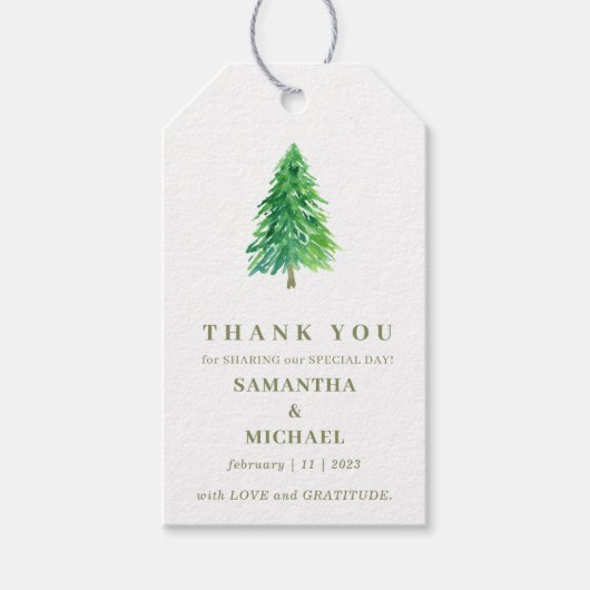 Bossebloem Klassieke Trouw Dank Je Cadeaulabel (Voorkant)