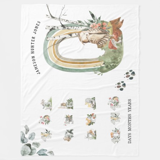 Bossen | Baby Mijlsteen Blanket Fleece Deken (Voorkant)