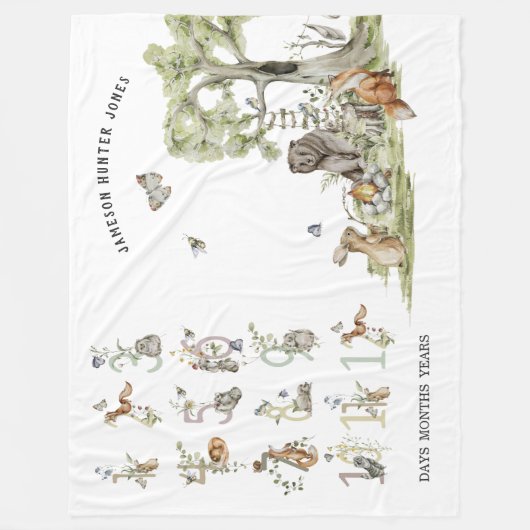 Bossen | Baby Mijlsteen Fleece Deken (Voorkant)