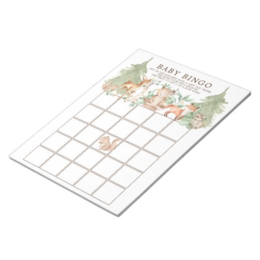 Bossen Baby shower Bingo Game Notitieblok (Schuin)