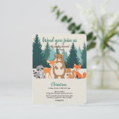 Bossen Baby shower Bosdieren Greenery Invit Kaart (Staand voorkant)