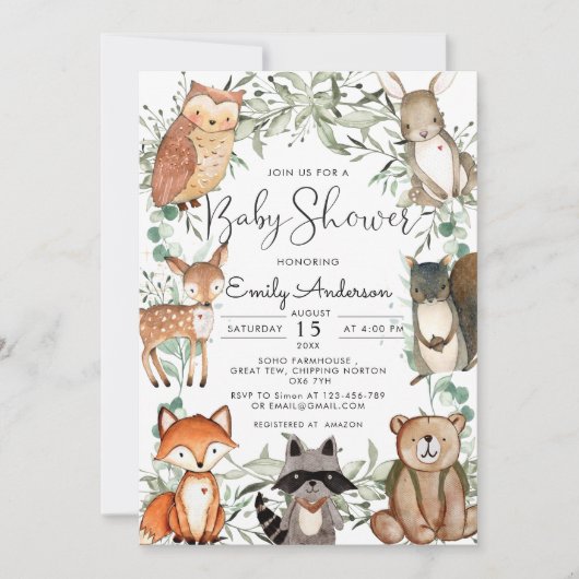 Bossen Baby shower Bossen Kaart (Voorkant)