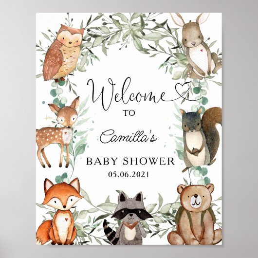 Bossen Baby shower Bossen Poster (Voorkant)