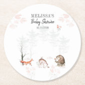 Bossen Baby shower Bossen Ronde Kartonnen Onderzetter (Voorkant)