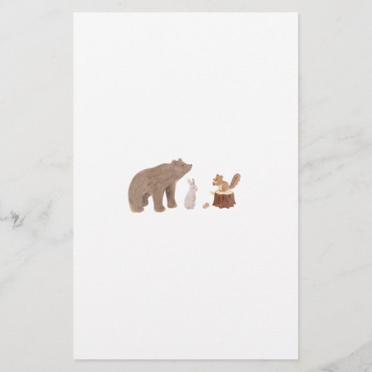 Bossen Baby shower Briefpapier (Achterkant)