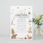 Bossen Baby shower Briefpapier (Staand voorkant)