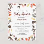 Bossen Baby shower Cute Forest Animals Neutral Briefkaart (Voorkant)