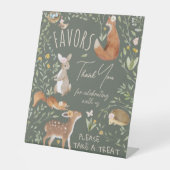 Bossen Baby shower Favors Sign Reclamebord Met Voetstuk (Voorkant)