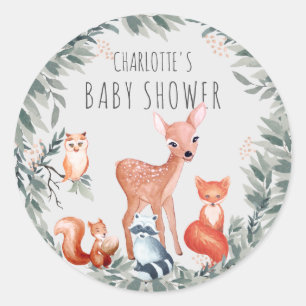 Bossen Baby shower Forest Animals Sticker