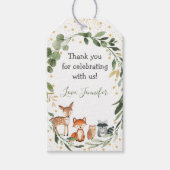 Bossen Baby shower Greenery Forest Animal Cadeaulabel (Voorkant)
