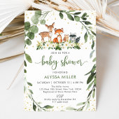 Bossen Baby shower Greenery Forest Animal Kaart