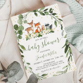 Bossen Baby shower Greenery Forest Animal Kaart