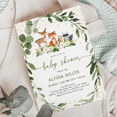 Bossen Baby shower Greenery Forest Animal Kaart