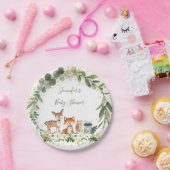 Bossen Baby shower Greenery Forest Animal Papieren Bordje (Feest)