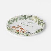 Bossen Baby shower Greenery Forest Animal Papieren Bordje (Gekanteld)