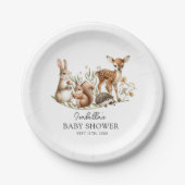 Bossen Baby shower Greenery Forest Animal Papieren Bordje (Voorkant)