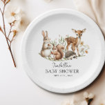 Bossen Baby shower Greenery Forest Animal Papieren Bordje<br><div class="desc">Transformeer uw bosrijke baby shower in een betoverend bosgebied met onze Woodland Baby shower Greenery Forest Animal Paper Borden. Deze genderneutrale papieren borden zijn voorzien van delicate bosdieren en weelderig groen, waardoor een elegante en rustieke sfeer ontstaat voor uw feest en zijn de perfecte feestdecoratie voor uw baby shower met...</div>