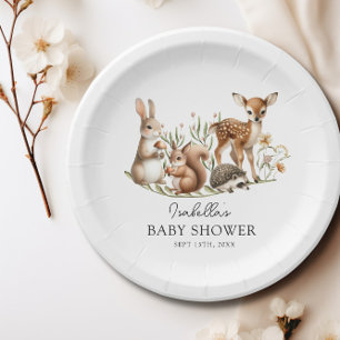 Bossen Baby shower Greenery Forest Animal Papieren Bordje