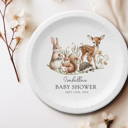 Bossen Baby shower Greenery Forest Animal Papieren Bordje