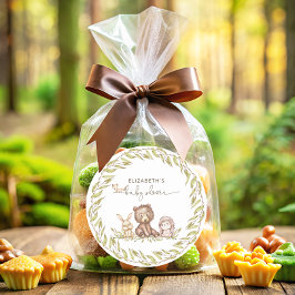 Bossen Baby shower Greenery Forest Animal Ronde Sticker