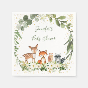 Bossen Baby shower Greenery Forest Animal Servet
