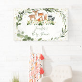 Bossen Baby shower Greenery Forest Animal Spandoek (Insitu)