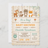 Bossen Baby shower Invitation Forest Animals Kaart (Voorkant)