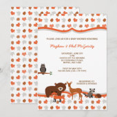 Bossen Baby shower - neutraal Invite Kaart (Voorkant / Achterkant)